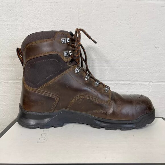 Danner Crafter 6" Brown Leather Work Boots Waterproof Lace Up Men's Size 9 D - Picture 3 of 12